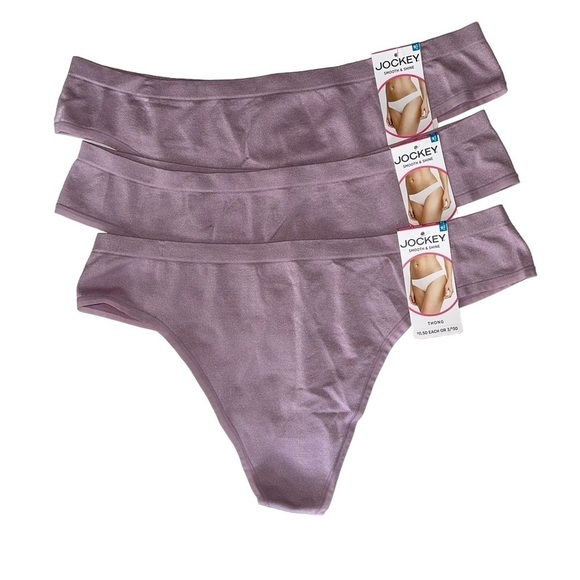 Jockey Women’s Size XXL Soft Smoothing Shine 3 Pair Thong Panties NWT - Picture 1 of 7